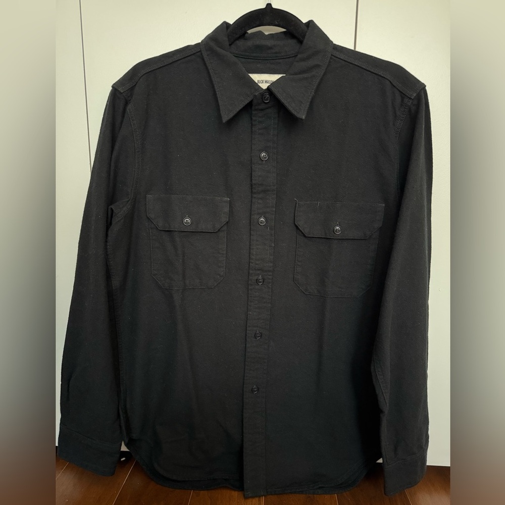 New Buck Mason Men's Black Casual Button Down Shirt